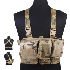 Tactical Equipment Chest Rigs Multi-pockets Tactical Pouch Chest Rig Outdoor Nylon Tactical Chest Harness Vest military Tactical Chest Pack Tactical Molle Chest Rig with Multi-Pockets Mag Pouch Training Tactical Vest