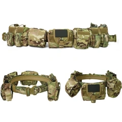 Quick-release Buckle Tactical Waist Bag Adjustable Strap Hunting Tactical Duty Security Traffic Belt Waist Seal Equipment  Fashionable Lightweight Tactical Belt Men Rigger Nylon Web Work Belt with Quick Release Heavy Duty Buckle