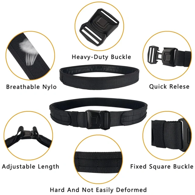 Durable Wear-resistant Lightweight Sports Tactical Belt Adjustable Training Quick Release Nylon Belt  Wholesale Adjustable Wear-resistant Lightweight Nylon Ratchet Belt Men Casual Gift Box Outside Tail Golf Tactical Belt