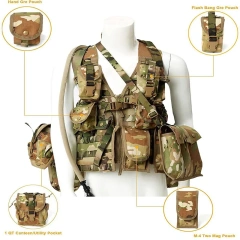 MOLLE Training Vest with Outer Pouches Durable Backpack and Hydration Pack Multicam Camo  Lightweight Training outdoors Breathable Vest Adjustable Paintball Vest with Removable Pouch  Oversized Training Vest Adjustable Breathable Assault Training Vest wi