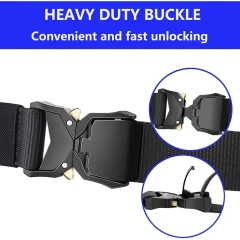 Waterproof Multifunctional Tactical Belt Riggers Belts Heavy Duty Quick-Release Aluminum Alloy Buckle Tactical Belt  Heavy duty High Density Durable Hunting Material Tactical Belt with Pouches Duty Belts Outdoor Work wear-resistant Belts