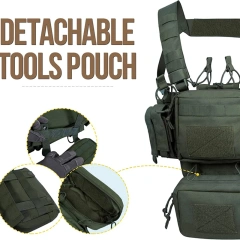 Field Equipment Tactical Vest Adjustable Detachable Tactical Molle Chest Rigs with Mag Pouch Durable Tactical Chest Rig Field Equipment Tactical Vest Adjustable Detachable Tactical Molle Chest Rigs with Mag Pouch Durable Tactical Chest Rig