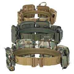 High Duty Tactical Outdoor Security Duty Training Belt Premium Outdoor Eight Piece Set Detachable and Adjustable Training Belts  Adjustable Sports Training Quick Release Tactical Belt Work multifunctional Wear-resistant Stretch Web Nylon Belt