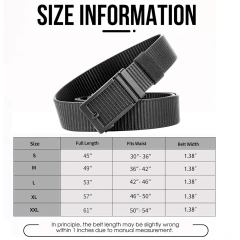 Durable Waterproof Ratchet Belts Men Tactical Belts Adjustable Training Durable Nylon Web Golf Belt  Nylon Buckle practical Tactical Belts Set High Intensity For Security Equipment Quick-release Buckle Tactical Training Belts