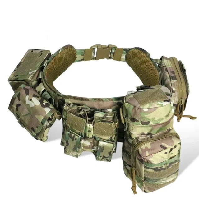 Premium Outdoor Hunting Gadget Pouch Waist Bag Adjustable Padded Sport Enthusiasts Duty Belts Tactical Utility with Holster  Durable Wear-resistant Training multifunctional Wear-resistant Elastic Belts Men Stretch Webbing Tactical Duty Belt