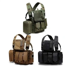 Custom Field Equipment Tactical Vest Outdoor Camouflage Tactical Carry Rig with Pouch Lightweight Tactical Chest Rig military Durable Tactical Chest Rig Heavy Duty Tactical Chest Rig Tactical Chest Rig Vest With Mag Pouch