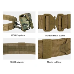 Wholesale Outdoor Gear User Tactical Belt High Density Material Outdoor Hunting Tactical Storage Bag Duty Security Traffic Belt   Adjustable Training durable Men Stretch Canvas Belt Durable Plastic Buckle for Work Travel Sports Elastic Tactical Belt