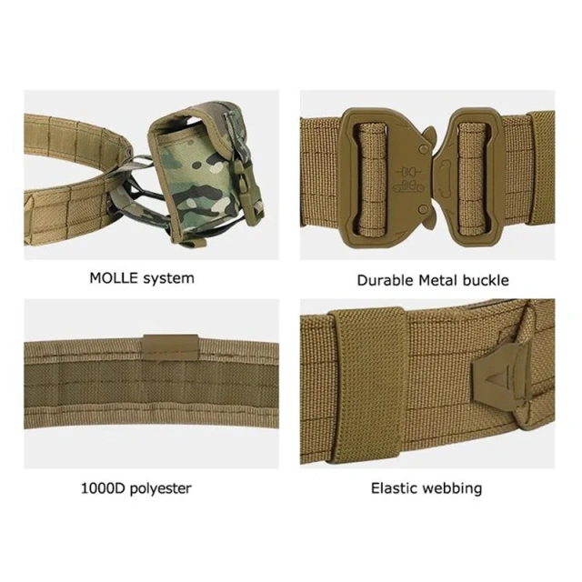 Wholesale Outdoor Gear User Tactical Belt High Density Material Outdoor Hunting Tactical Storage Bag Duty Security Traffic Belt   Adjustable Training durable Men Stretch Canvas Belt Durable Plastic Buckle for Work Travel Sports Elastic Tactical Belt