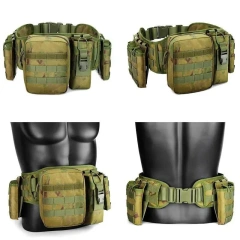 Hot Selling Premium Camouflage Tactical Waist Cover Multifunctional Carrying High Capacity Waterproof Camouflage Waist Belt  Hot selling Men Hiking Rigger Nylon Web Utility Work Belts Adjustable Training Quick Release Buckle Tactical Belt