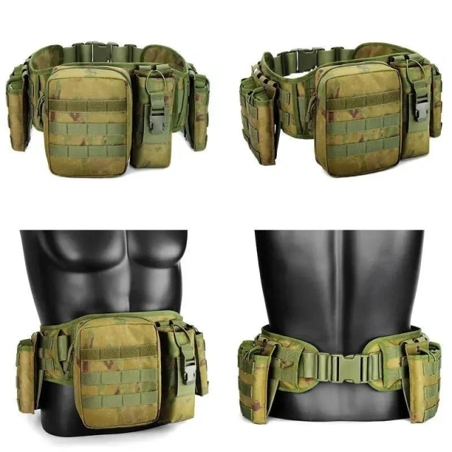 Hot Selling Premium Camouflage Tactical Waist Cover Multifunctional Carrying High Capacity Waterproof Camouflage Waist Belt  Hot selling Men Hiking Rigger Nylon Web Utility Work Belts Adjustable Training Quick Release Buckle Tactical Belt