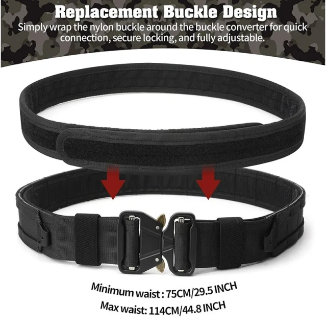 Adjustable Outdoor Quick Release Tactical Heavy Duty Belt Quick-release Buckle High Density Material Tactical Waist Belt  Durable Breathable Sports Reversible Ratchet Belt sports equipment Hiking Rigger Nylon Tactical Belt