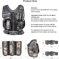 Multifunctional Assault Vest for Outdoors High Quality Breathable Waterproof Training Vest Lightweight Field Tactical Vest  Training Vest Assault outdoors security Training vest Fully Adjustable Lightweight Sports Training vest