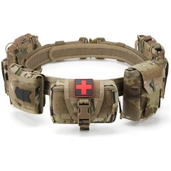 High Density Material Adjustable Outdoor Multifunctional Pockets Quick Release Tactical Heavy Duty Sport Enthusiasts Belt  Detachable Utility Belt Adjustable Comfortable Heavy Duty Tactical Belt for Daily Commuting Hunting Simulated Training