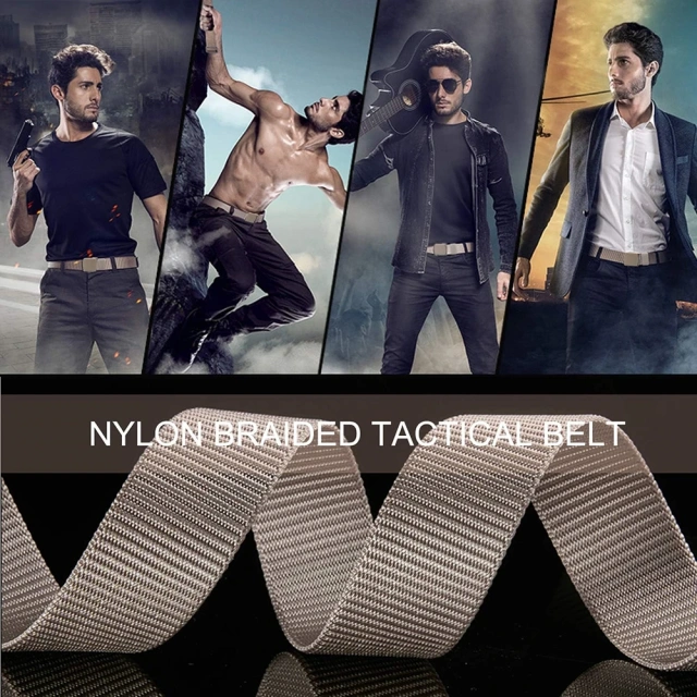 Lightweight Durable Nylon Canvas Plastic Buckle Belt Travel Adjustable Nylon Web Slide Tactical Belts  High Quality Polyester Tactical Belt Outdoor Training Use Pouch Hunting Accessories multifunctional Tactical Duty Belt