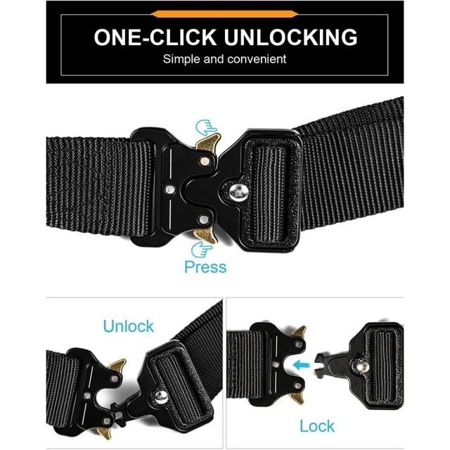 High Quality Adjustable Training Men Tactical Belt Work Belts Nylon Web Tactical Belt with Automatic Slide Buckle  Premium Multifunctional Camping and Everyday Use Quick-release Buckle Waist Belt Quick Release Tactical Heavy Duty Belt