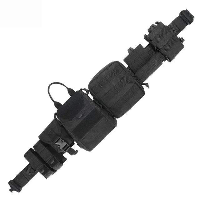 Tactical Waist Bag Comfort Tactical Belt with Pouches Hunting Equipment Polyester Wallet Waterproof Outdoor Tactical Bag Pack  Men Wear-resistant Pants Shorts Elastic Braided Stretch Men Golf Casual Jeans Belts Woven Nylon Work Tactical Belts