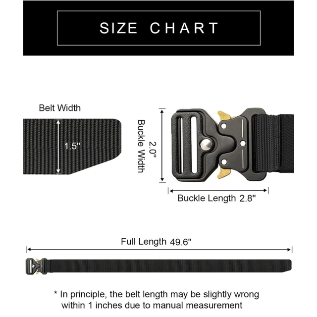 High Quality Adjustable Training Men Tactical Belt Work Belts Nylon Web Tactical Belt with Automatic Slide Buckle  Premium Multifunctional Camping and Everyday Use Quick-release Buckle Waist Belt Quick Release Tactical Heavy Duty Belt