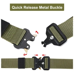 Adjustable Training Nylon Web Work Rigger Belts with Heavy Duty Quick Release Buckle Tactical Belt  Adjustable Multifunctional Camping Quick-release Buckle Training Belt Set with Tactical Holster Adjustable Belt Hunting
