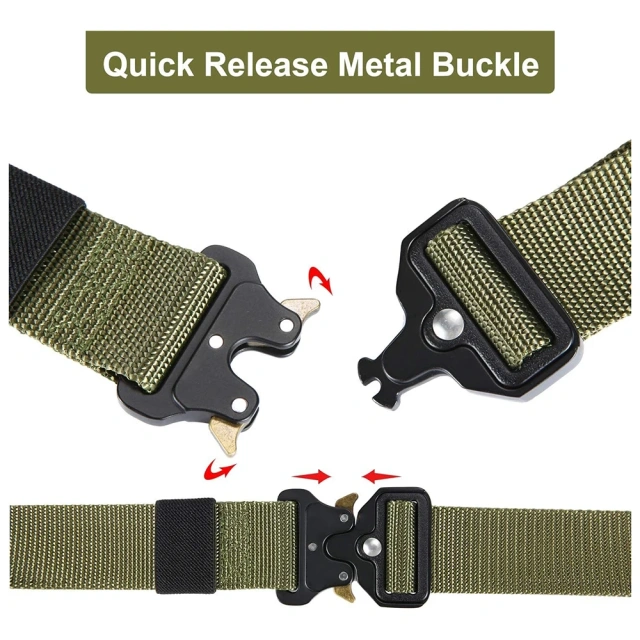 Adjustable Training Nylon Web Work Rigger Belts with Heavy Duty Quick Release Buckle Tactical Belt  Adjustable Multifunctional Camping Quick-release Buckle Training Belt Set with Tactical Holster Adjustable Belt Hunting