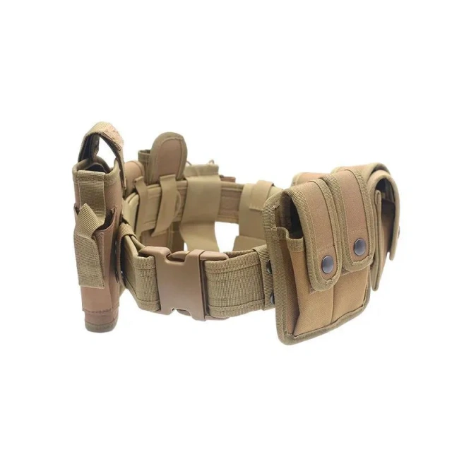 Tactical Belt Duty Belt Set Adjustable Nylon Security Belt Multifunctional Hunting Holster Flashlight Pouch Set  Hot selling Adjustable Wear-resistant multifunctional Tactical Belt Breathable Tactical Belt