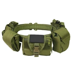 Detachable Tactical Training Waist Bag Hunting Mountaineering Tactical Duty Belts Utility Belt with Accessories Pouches  Multifunctional Wear-resistant Tactical Belt Men Nylon Webbing Belt with Heavy Duty Quick Release Buckle