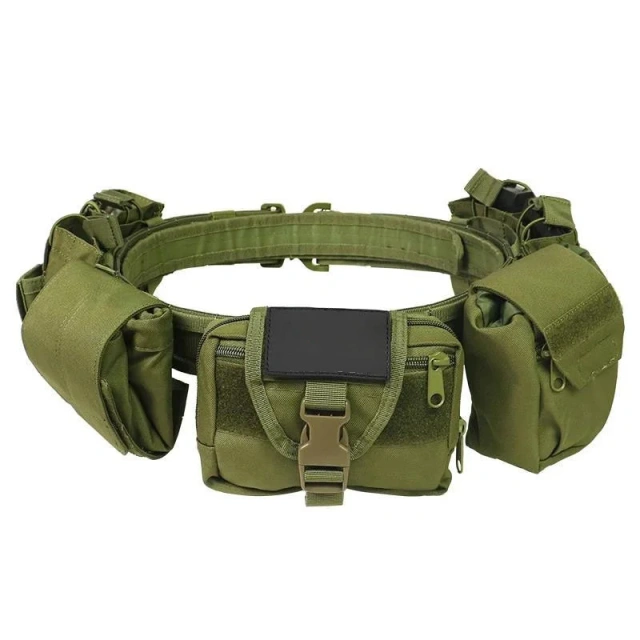Detachable Tactical Training Waist Bag Hunting Mountaineering Tactical Duty Belts Utility Belt with Accessories Pouches  Multifunctional Wear-resistant Tactical Belt Men Nylon Webbing Belt with Heavy Duty Quick Release Buckle
