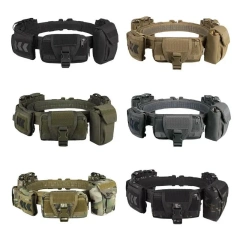 Durable Wholesale Hunting Equipment System Tactical Men Belt Waist Support Security Duty Wear-resistant Tactical Utility Belt  Mountaineering high density Material Outdoor Sports Equipment Hunting practical Tactical Belt with Pouches Tactical Belt