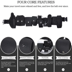 Wholesale Durable Multifunctional Tactical Security Duty Belt Multifunctional Holster Flashlight Pouch Utility Kit Belts  Outdoor Premium Multifunctional Tactical Training Belt Hunting Set Belts Inner practical Training Waist Belt With Phone Tool Bag