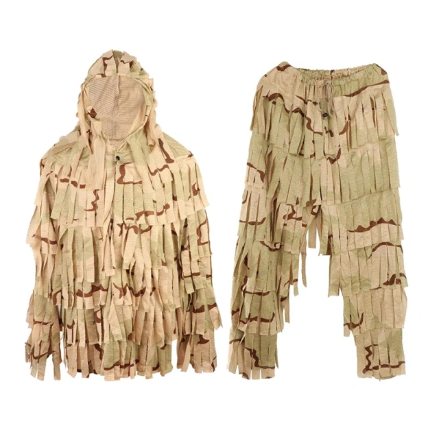 Jungle Camouflage Clothing Camouflage Clothing Hunting Suit for Outdoor Training Games Ghillie Suit Ghillie Suit Professional Outdoor Camouflage Clothing Hunting Mesh Suit for Outdoor Activities Lightweight Jungle Ghillie Suit