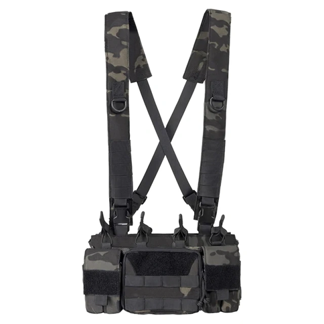 Tactical Equipment MOLLE Chest Rigs Good Quality Tactical Chest Rig with Pouch Utility Chest Rig for Tactical Quick Release Tactical Rig Vest Multifunctional Tactical Vest for Outdoor Multi-Pockets Tactical Chest Mini Rig