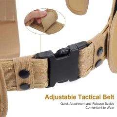 Outdoor Modular Equipment Security Utility Practical Tactical Belt with Components Pouches Bags Holster for Security Hunting   Adjustable Tactical multifunctional Wear-resistant Belt Heavy Duty Nylon Ratchet Automatic Buckle Adjustable Belt