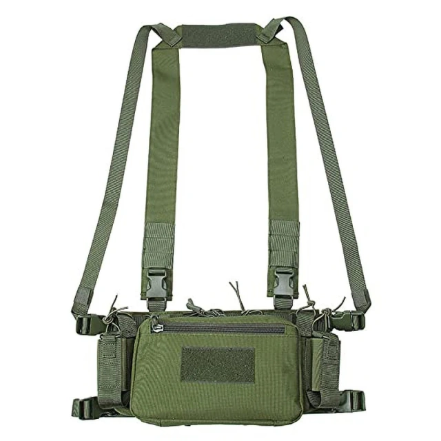 Outdoor Tactical Chest Rig Vest Camouflage Hunting Tactical Chest Rig With Magazine Pouch Tactical Camouflage Chest Rig Tactical Equipment Chest Rig Tactical MOLLE Micro Vest with Mag Pouch Adjustable Camo Harness Tactical Vest
