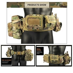 Tactical Waistband Hunting Waist Security Gadget Pouch Waist Bag with Pouches Multi Functional Carrying Equipment Belt  Adjustable Detachable Camouflage Tactical Waist Wrap Set Multi-functional Outdoor Combination Belt Accessory Package Set