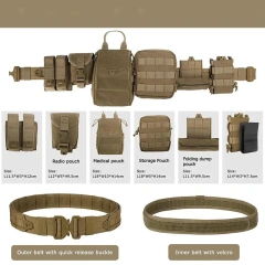 Durable Wholesale Tactical Belt with Pouches Accessories Hunting Utility Belts for Outdoor Multifunctional Tactical Belts  Wholesale Sports Training Tactical Belt Hiking Rigger Nylon Web Work Belt with Heavy Duty Quick Release Buckle