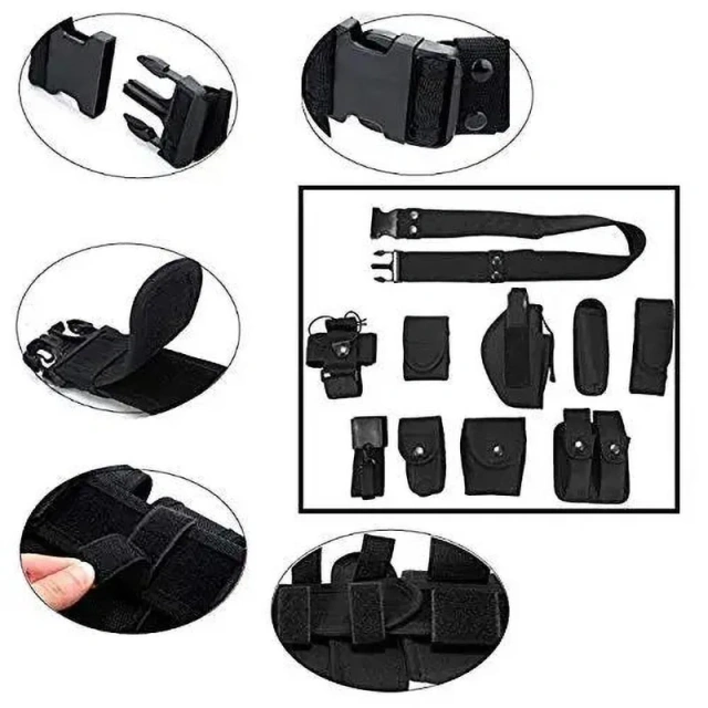Tactical Security Duty Equipment Multifunctional Security Belts Hunting Duty Utility Belts Holster with Pouches Sets Training  Lightweight Sports Training Wear-resistant Ratchet Belt Adjustable Men Nylon Web Golf Belt Casual Work  Tactical Belts