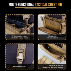 Hot Sale Tactical Micro Chest Rig with Mag Pouch Outdoor Tactical Vest Good Quality Magazine Pouch Tactical Vest Tactical Gear Chest Rig Tactical Molle Micro Chest Rigs Adjustable Detachable Tactical Modular Vest with Mag Pouch