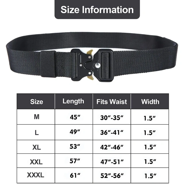 Breathable Men's Multifunctional Tactical Belt Heavy Duty Webbing Belts Adjustable Style Nylon Belts  Men Casual Golf Web Belt Jeans with Automatic Adjustable Buckle Tactical Nylon Men Waist Belt
