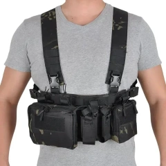 Men Nylon Tactical System Chest Rig High Quality Tactical Vest with Magazine Pouch Tactical Carrier Chest Rig Customized Hunting Apparel Nylon Tactical Chest Rig Vest with Magazine Pouch Molle System Tactical Chest Rig
