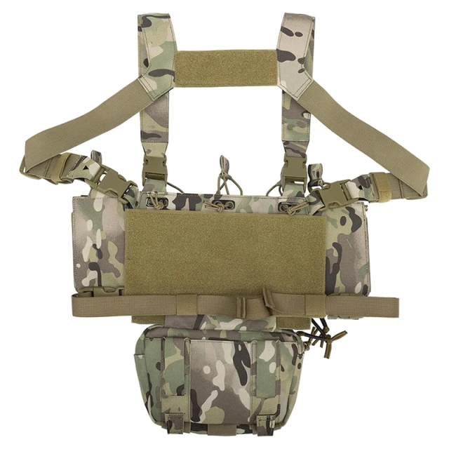 Hot Selling Top Quality Multi-Pockets Tactical Chest Mini Rig Quick Release Multifunctional Tactical Vest for Outdoor Outdoor Camouflage Gear Chest Rig Tactical Molle Vest with Pouch Bag Carrier Tactical Camouflage Chest Rig