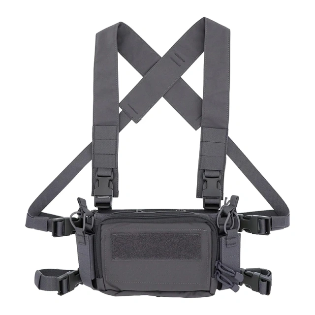 Good Quality Tactical Micro Chest Rig with Mag Pouch Tactical Hunting Vest Outdoor Chest Rig Tactical Vest Customized Tactical Chest Rig MOLLE Mag Pouch Radio GP Bag Camouflage Tactical Chest Rig Vest for Outdoor