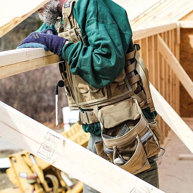 Wholesale Breathable Training Vest Tool Belt with Medium Pouches Weight Dispersal Work Outdoor Hiking  Wear-resistant Training Vest Heavy Version Quick Release Training Vest  high-quality Breathable Training Weight Vest high-quality durable multifunc