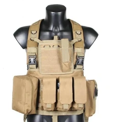 Good Quality Micro Tactical Chest Rig Multi-function Tactical Chest Rig Vest Outdoor Camouflage Harness Chest Rig  military Outdoor Tactical Vest Rig Pack Camouflage Tactical Chest Backpack Heavy Duty Tactical Rig for Chest