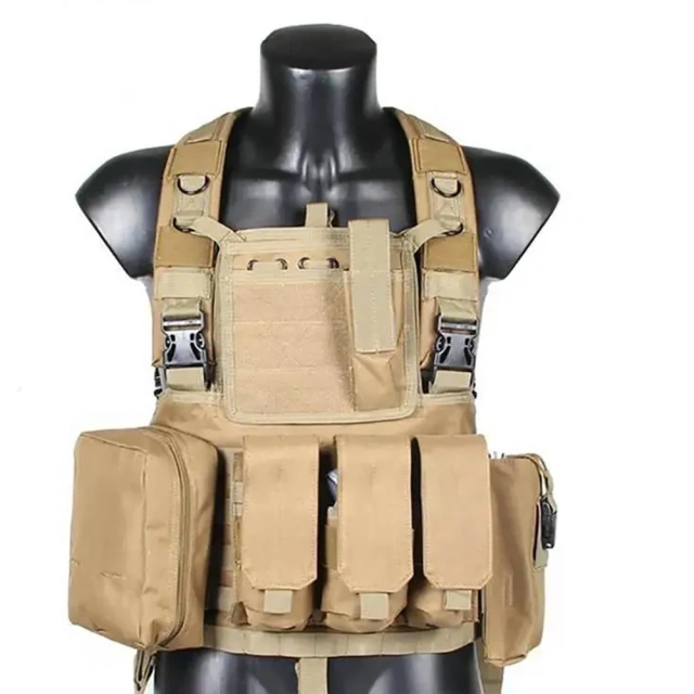 Good Quality Micro Tactical Chest Rig Multi-function Tactical Chest Rig Vest Outdoor Camouflage Harness Chest Rig  military Outdoor Tactical Vest Rig Pack Camouflage Tactical Chest Backpack Heavy Duty Tactical Rig for Chest