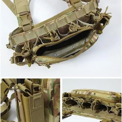 Best Selling Outdoor Tactical Vest Gear Lightweight Training Chest Rig Heavy Duty Tactical Camouflage Chest Rig  Field Tactical Chest Vest MOLLE System Tactical Chest Rig Camouflage Harness Vest Tactical Chest Rig