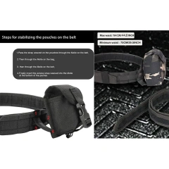 Premium Durable Tactical Belt with Quick Release Accessory Pouches Detachable and Adjustable Duty Belt with Heavy-duty Buckle  Adjustable Strap Multifunctional Security Outdoor Tactical Training Duty Belt With Pouch Set Multi Function Tactical Belt
