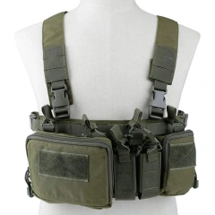 Customized Tactical Chest Pack Tactical Molle Chest Rig with Multi-Pockets Mag Pouch Training Tactical Vest Tactical Chest Rig with Mag Pouch Tactical Molle Micro Chest Rigs Adjustable Detachable Tactical Modular Vest Chest Rig
