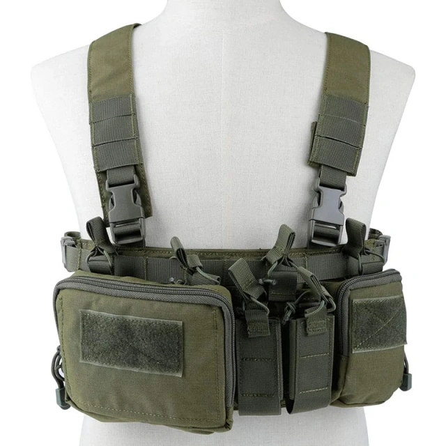 Customized Tactical Chest Pack Tactical Molle Chest Rig with Multi-Pockets Mag Pouch Training Tactical Vest Tactical Chest Rig with Mag Pouch Tactical Molle Micro Chest Rigs Adjustable Detachable Tactical Modular Vest Chest Rig