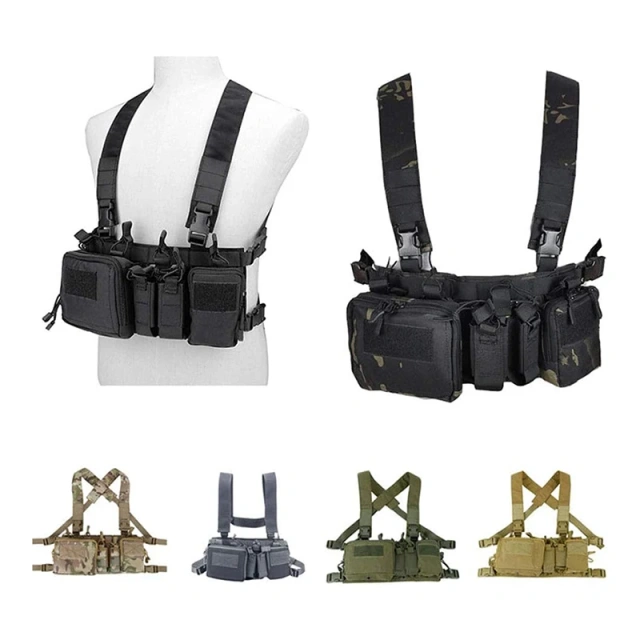 Outdoor Wear Resistant Hunting Vest Tactical Chest Rig Bag Molle Vest Tactical Camouflage Chest Rig Customized Tactical Chest Rig Training Vest Tactical Vest Micro Chest Rig with Pouches Tactical Molle Chest Rig