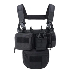 Tactical Vest Chest Rig with Magazine Pouch High Quality Tactic Chest Rig Vest for Men Tactical Chest Hanging Vest Hot Selling Lightweight Tactics Chest Rig with Mag Pouch Multifunctional Tactical Modular Vest Tactical Carry Chest Rig