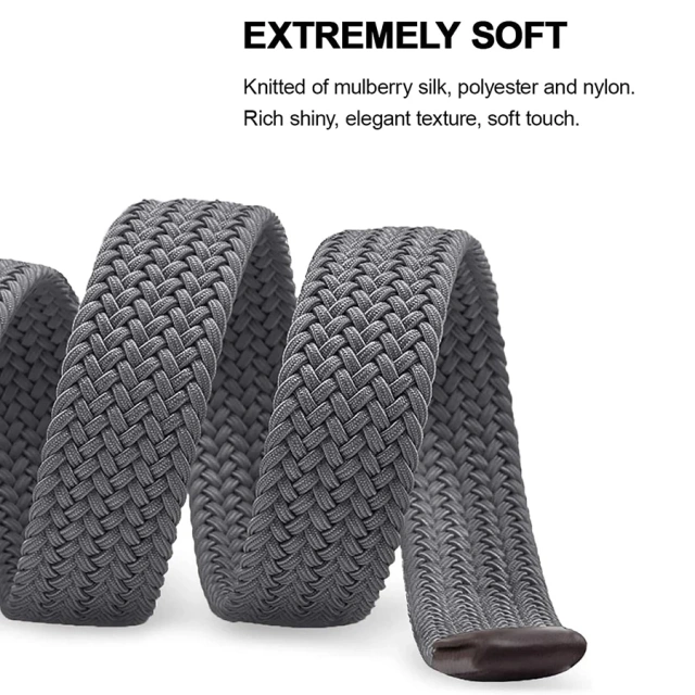 Men Wear-resistant Pants Shorts Elastic Braided Stretch Men Golf Casual Jeans Belts Woven Nylon Work Tactical Belts  High Quality Durable Men Tactical Belt Stretch Rigger Work Belt Heavy Duty Nylon Tactical Belt